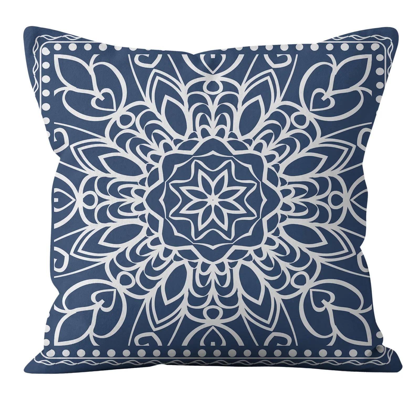

New Navy Blue Geometric Linen Pillows Cover Modern Fashion Nordic Couch Simple Cushion Cover Livingroom Decor Throw Pillows CaseYMD-,(3) 66x66cm