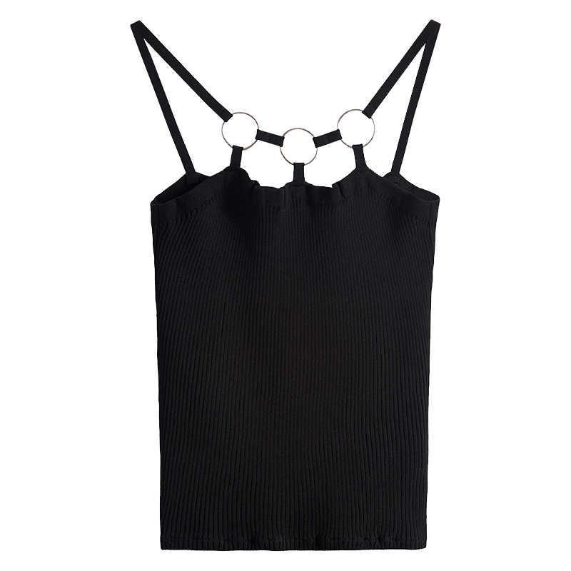 Black Tops For Women Sexy Tank Tops Inner Wear Sling Retro Fashion Vest For Girls