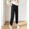 2022 Autumn Winter Korean Stytle Pants Women Thicker Soft Stylish Solid Bottom High StreetSimple Elastic Waist Feminine Trouser