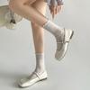 White French square head inner height increase shallow mouth flat-soled single shoes women's summer 2025 new skirt soft-soled Mary Jane shoes