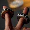 EDC Mechanical Beads Fidget Ring Push Slider Metal Mini Fun Stress Toys Tools
