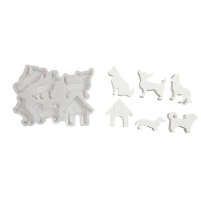 Family of Dog Figurine Silicone Candle Molds Epoxy Resin Molds for Candle Home Decoration Making Gypsum Silicone Molds