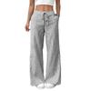 European Style Striped Casual Fashion Loose Fit Wide Leg Pants