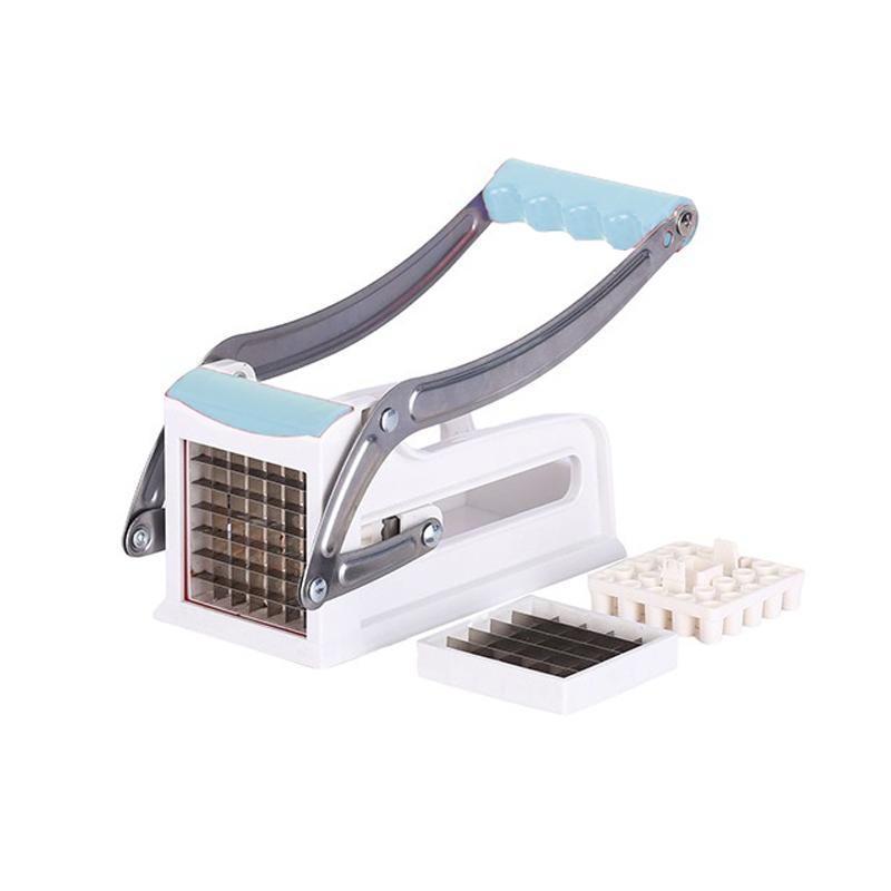 

French Fry Cutter Manual Cutting Potato Slicer Portable Home Stainless Steel Cutting Potato Machine Kitchen Vegetable Cutter синий