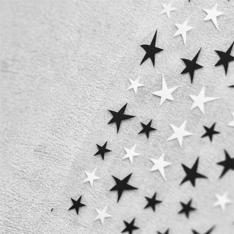 

Shining Silver XINGX Nail Stickers Gilding Laser Magic Color Embossment Gel Golden Five-Pointed Star Meteor Nail Stickers 2446# meteor black and white thin tough