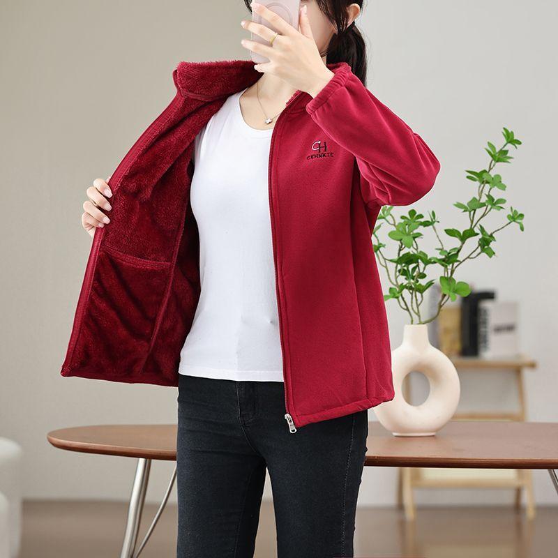 Осень и Зима Осень и Зима Воротник-стойка 500г Австралийский Зерновой Вельвет Утолщенный Повседневный Топ Плюс Вельветовый Флис Для Сохранения Тепла M