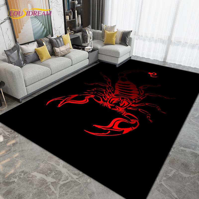 Skorpion Skorpion Bereichsteppich Groß, Teppich für Wohnzimmer Schlafzimmer Sofa Dekoration, Küche Badezimmer Fußmatte Rutschfeste Bodenmatte
