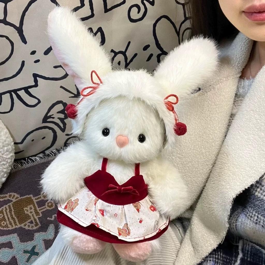 Little Bunny DIY Material Bag That Can Move Your Ears and Handmade New Year Gifts for Best Friends To Sleep with Dolls