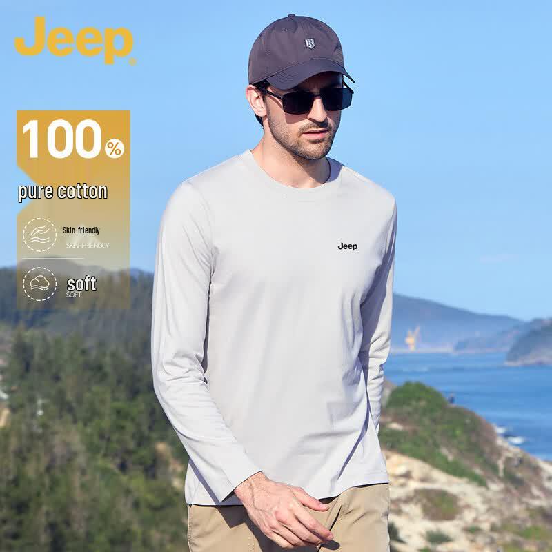 JEEP Men s Pure Cotton Long Sleeve T-Shirt M
