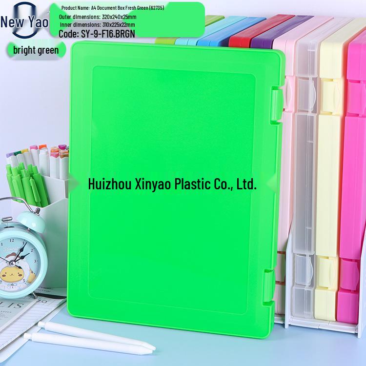 Large Capacity A4 File Box with Pen Slot & Clipboard for A5 Paper Storage