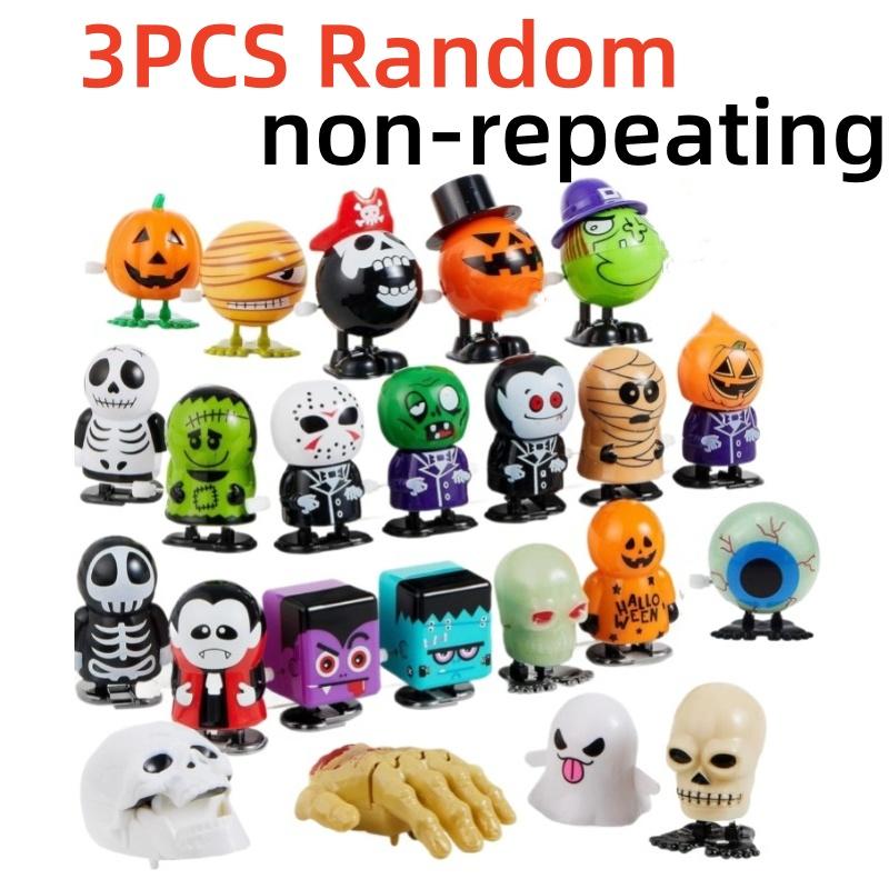 

Halloween Christmas Clockwork Chain Toy Jumping Teeth Ghost Pumpkin Skull Santa Claus Fun Novelty Small Ornament For Party Gift