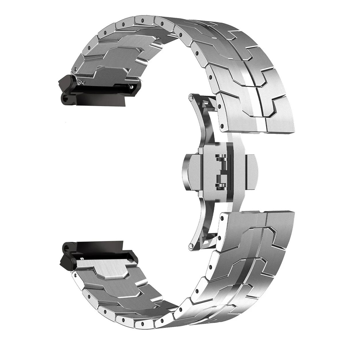 

НОВЫЙ ремешок из нержавеющей стали для умных часов Amazfit T-REX 3, роскошный металлический ремешок для Huami Amzafti T-Rex2/T-REX 2Ultra for T-Rex 2 серебряный