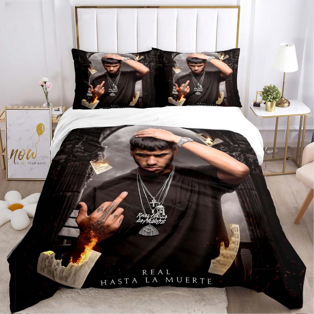 Anuel AA Rapper Hip Hop Singer All Season Duvet Cover Bedding Set Soft Quilt Cover and Pillowcases Teen Single_Double_Queen_King