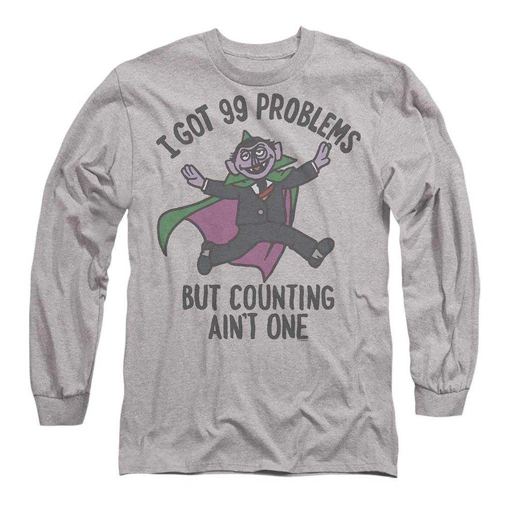 Sesame Street Unisex Adult Problems Heather Long-Sleeved T-Shirt