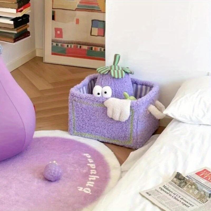 

Cute Monster Snack Storage Basket, Large Capacity Organizer Bin for Kitchen Bedroom Living Room Dorm Desk, 30x25x20cm фиолетовый