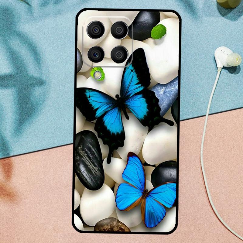 Luxury Blue Butterfly Butterflies For Samsung Galaxy M14 M34 M54 M20 M06 M16 M12 M13 M15 M35 M55 M33 M53 M21 M31 M32 M52 Case