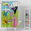 Tenda da Doccia Impermeabile Tessuto in Poliestere Pittura Colorata Tende da Bagno Adventure Time Decorazione Bagno di Casa Tenda con Ganci