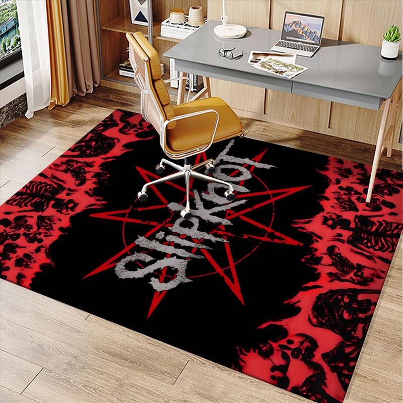Slipknot Polyester Teppich, Weiche Indoor Matte für Bürostuhl, Wohnzimmer, Schreibtisch - Dekoratives Home Office Teppich Design