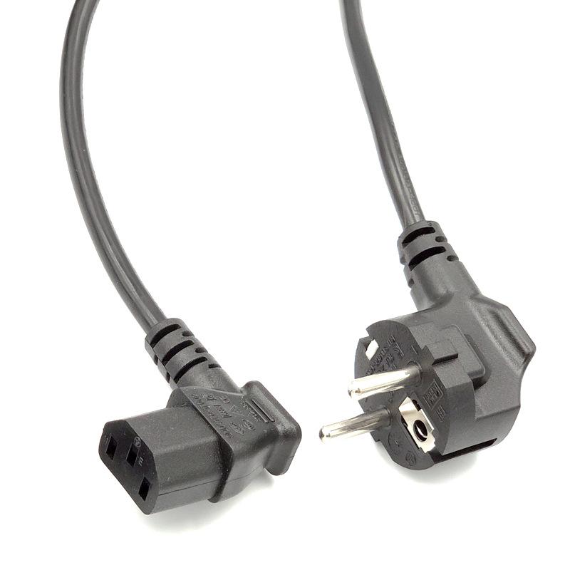 CE Certified EU Standard 3-Core Right Angle Power Cord with C13 C5 Plug