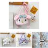 Kuromi Melody Cinnamoroll Cute Plush Drawstring Tote Bag For Girls