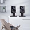 2 Stück Lautsprecherständer für Computer/Bücherregal/Studiomonitor, Spanplatte für Schreibtisch-Lautsprecherhalterung, Kabelmanagement für Audio