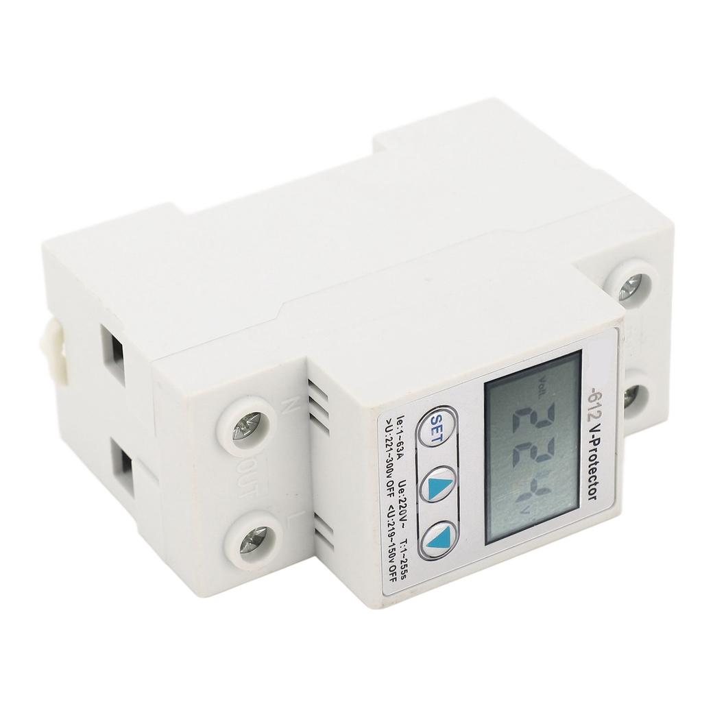 2P Voltage Protective Device LCD Self Recovery Over Under Voltage Protector Automatic Reset Switch A