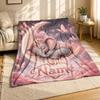 Schlafender Elefant Mond Name Korallenfleece Decke Kinderzimmer Dekor