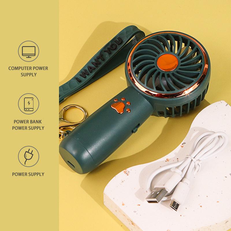 Summer Mini Fan Cute Cartoon Portable Charging Usb Handheld Fan Student Outdoor Fan Cooling Electric Fan Outdoor Fans