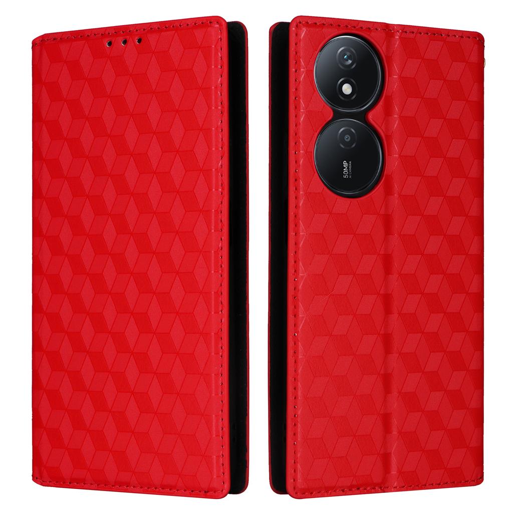 For Honor X7b 4G/X7b 5G/90 Smart/Play 50 Plus 5G/Play 8T 5G Case Rhombus Pattern Automatic Closing Protective Cover