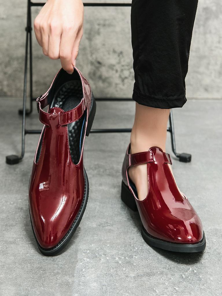 Nové ležérní kožené boty pánská móda britský styl formální kůže business pánské společenské boty Yuppie ploché římské boty pánské prodyšné