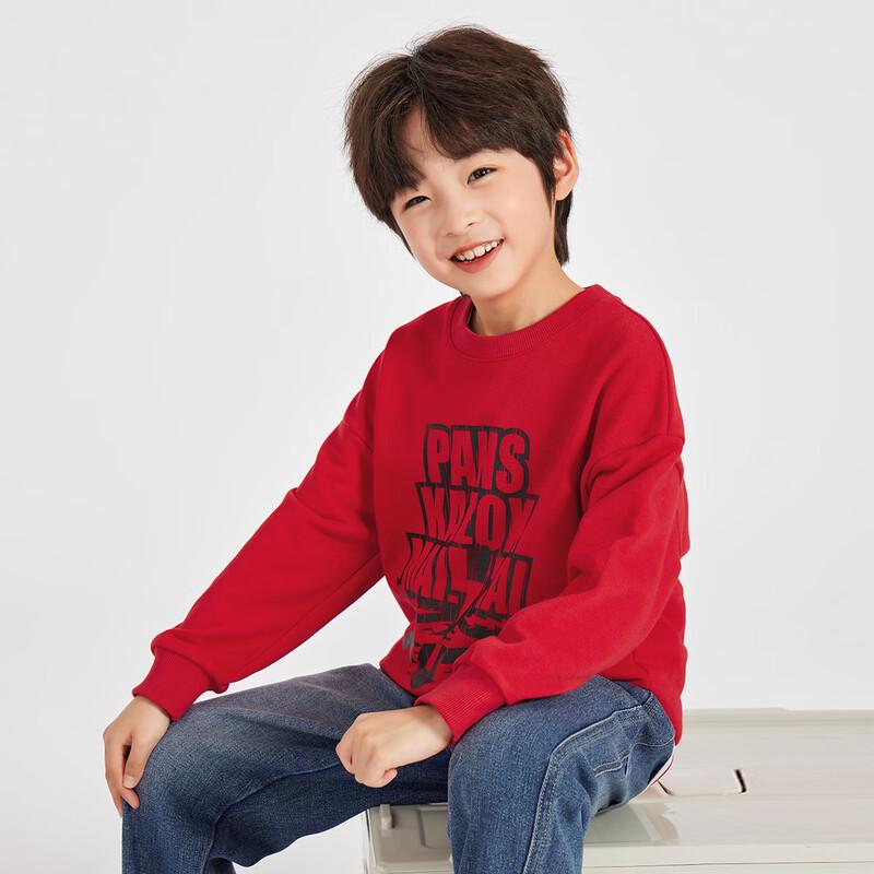 Duoduojia Boys  Letter Print Terry Cotton Sweatshirt 110
