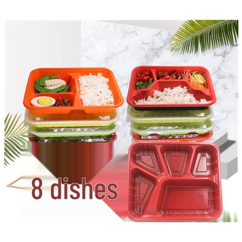 Zhandouhu 800ml Disposable 4-Compartment Lunch Boxes
