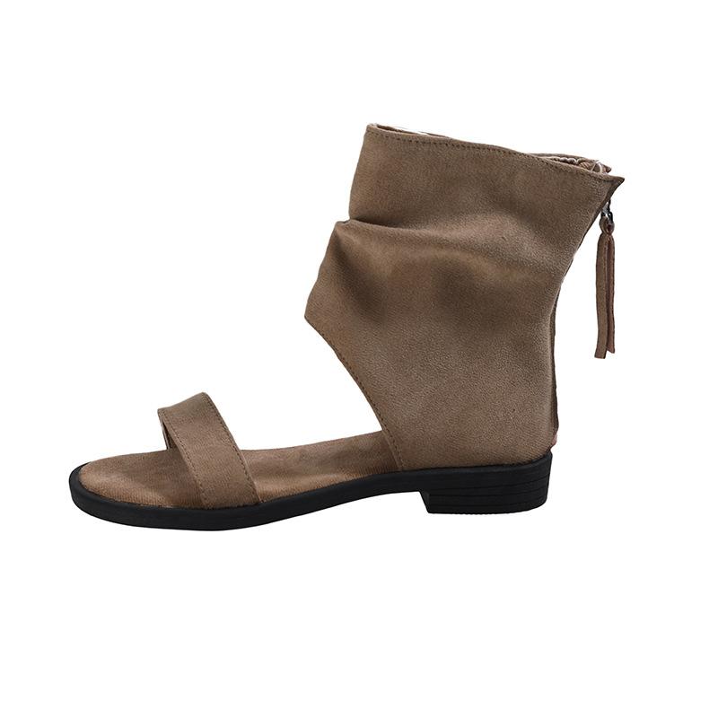 2025 new niche trousers boots wedge heel cool boots women's summer sandals flat heel women's shoes short boots