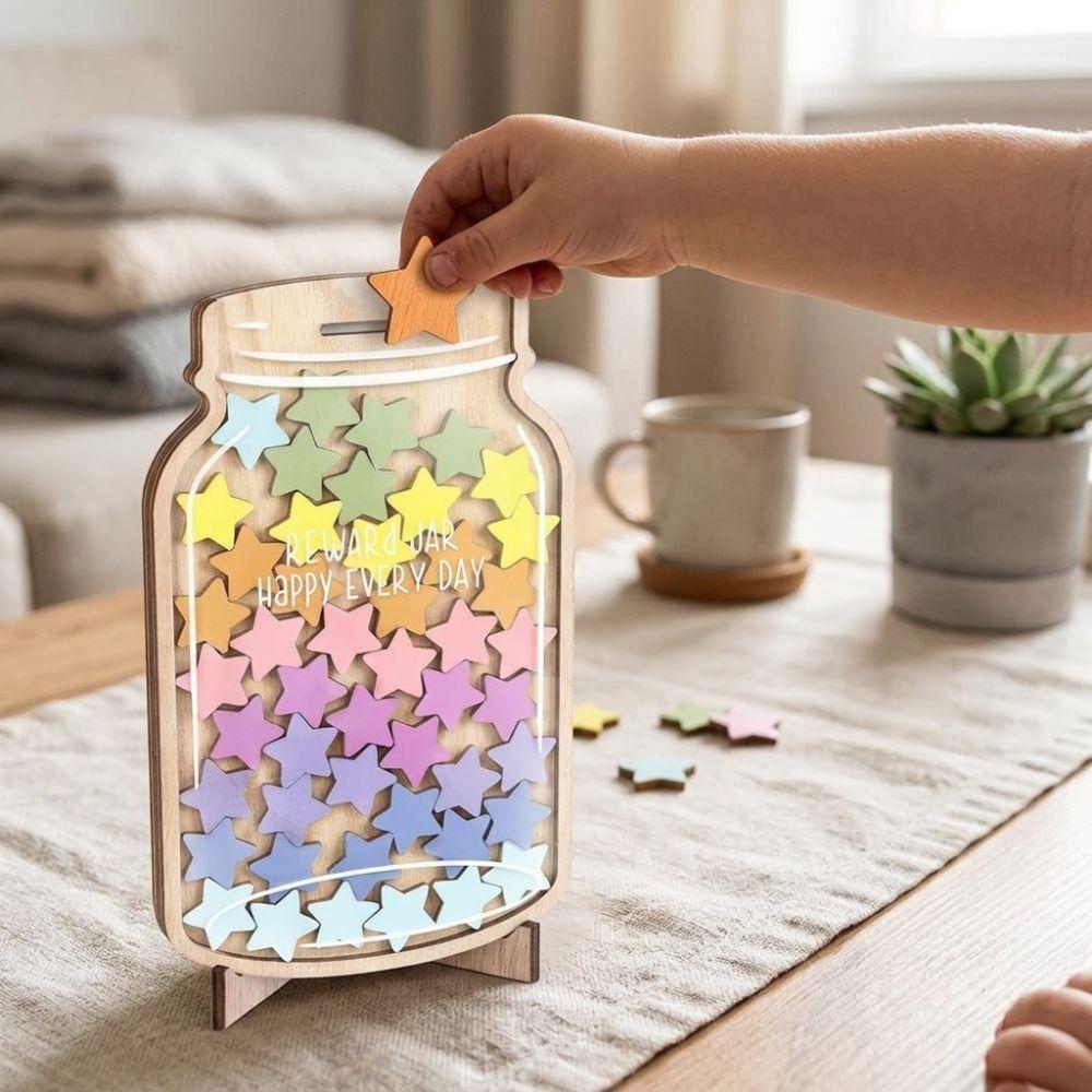 Reward System Kids Learning Incentive Star Jar Interactive Self-discipline Reward Bottle  Classroom