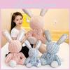 Adorable Pink And Blue Plush Rabbit Doll Soft Stuffed Animal Gift For Kids