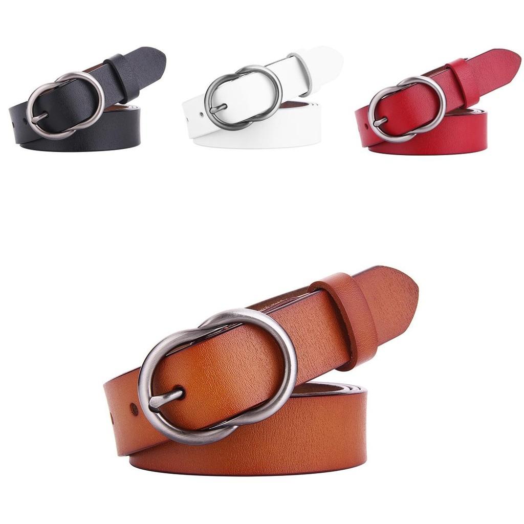 Two Layer Leather Womens Belt With Classic Pin Closure For Versatile Accessory