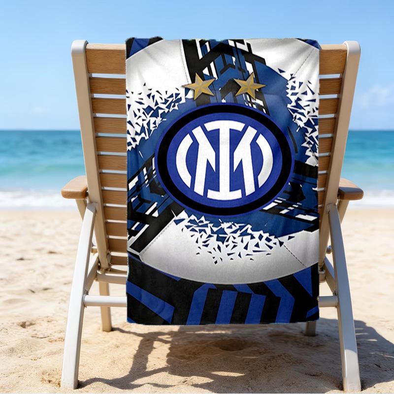 Toalla de Playa Estampada con el Escudo del Inter de Milán, Microfibra Súper Suave, Regalo Perfecto de Cumpleaños, para Piscina, Playa, Viajes, para familiares y amigos
