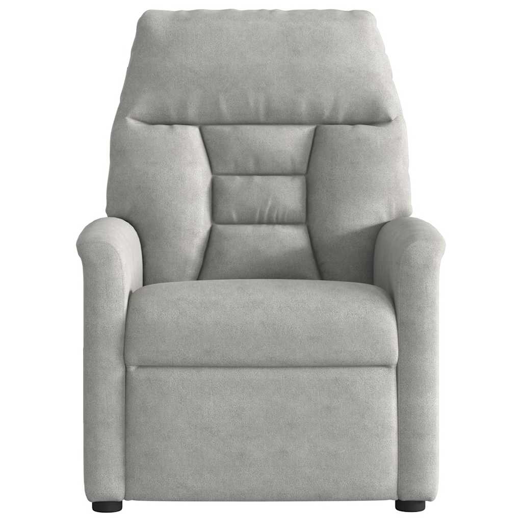 Recliner Chair with Electric Lift Assist Light Gray Microfiber Fabric