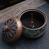 Ceramic Lotus Incense Burner  Enamel Painted Coil Holder Home Fragrance Lotus Burner Celadon Sandalwood Plate Aromatherapy Tower