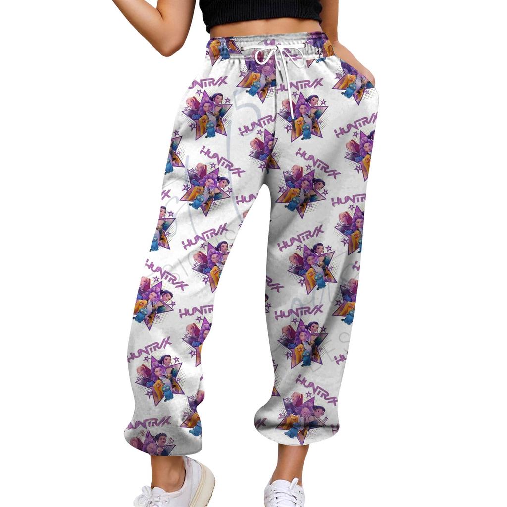 Women's Casual Fashion Print Casual Drawstring Elasticated Waist Drawstring Pants