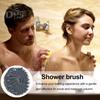 Silikon-Badebürste, Peeling-Körperschrubber für empfindliche Haut mit Massagesäulen, Anti-Rutsch-Griff, Körperbürste