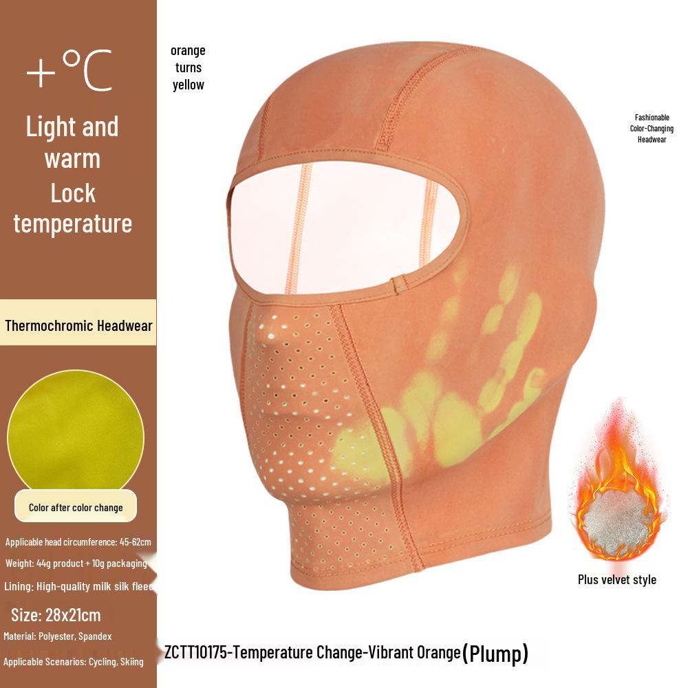 Color-Changing Thermal Winter Cycling Balaclava: Velvet-Lined, Windproof, Heat-Sensitive Ski Face Mask.