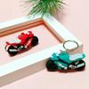 Soft Rubber Motorcycle Keychain: Cartoon Racing Pendant