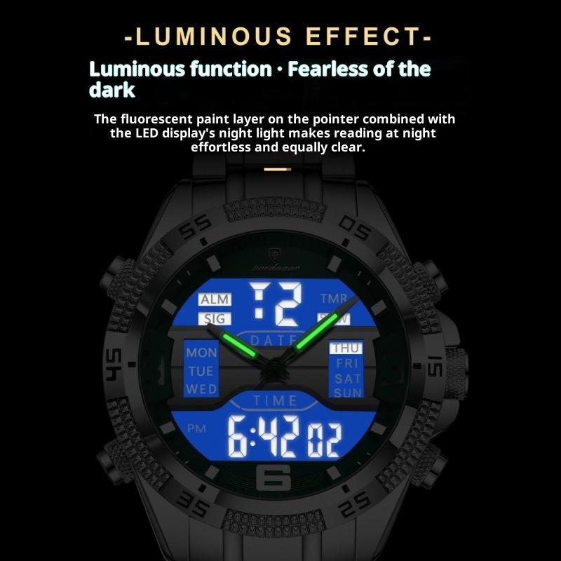 Top Brand Multifunctional Double Luminous Men's Watch Waterproof Electronic Quartz Fashion Watch