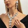Metal Necklace Earrings Set Luxury Exaggerated Geometric Jewelry Set  Gifts