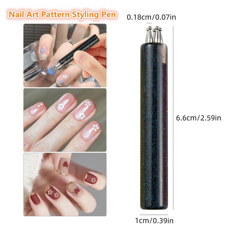Multi-Head Nail Art Pen - Double-Sided Dotting Tool for Floral Patterns & Designs