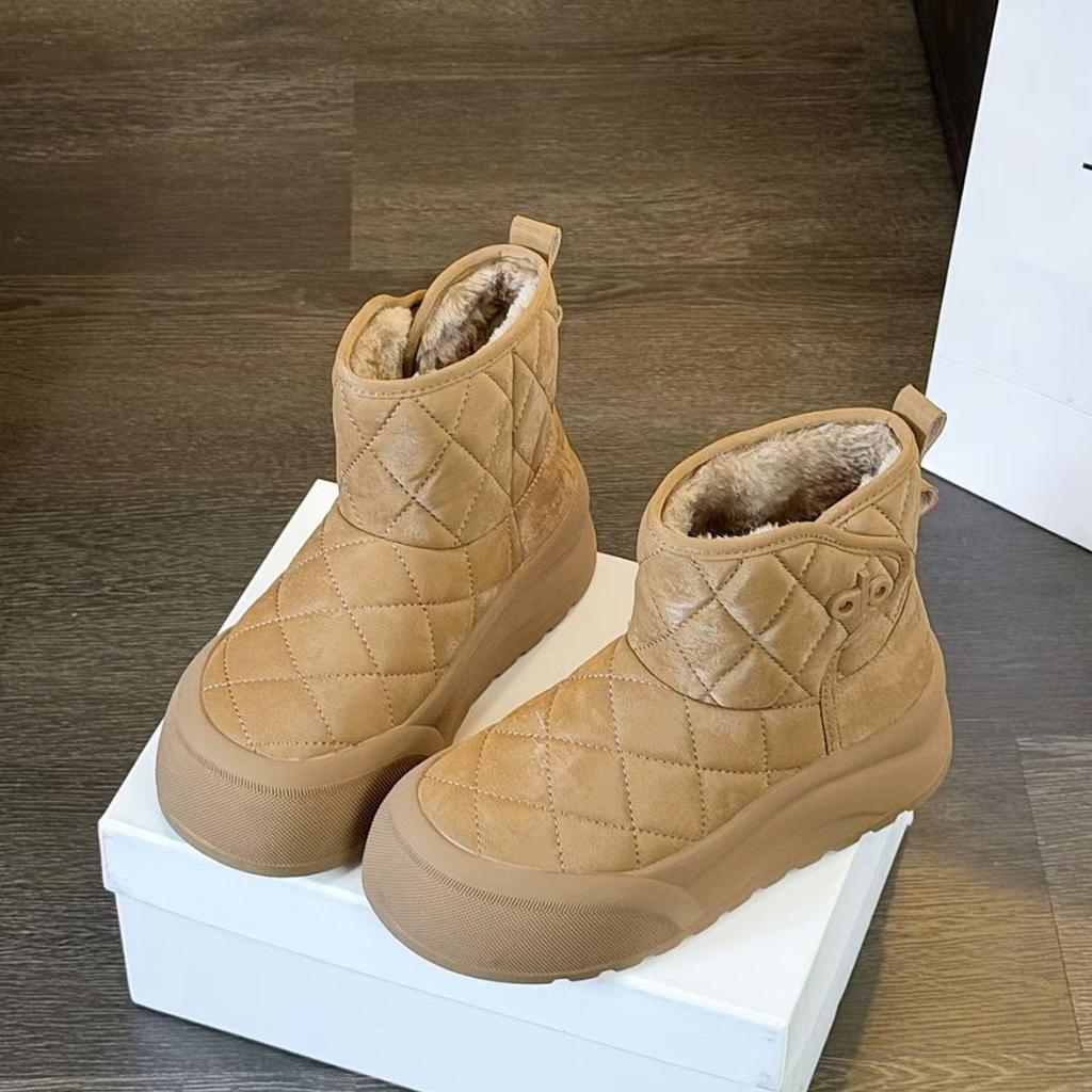 Popular waterproof snow boots women's winter 2025 new velvet thick-soled versatile casual warm cotton shoes non-slip short boots