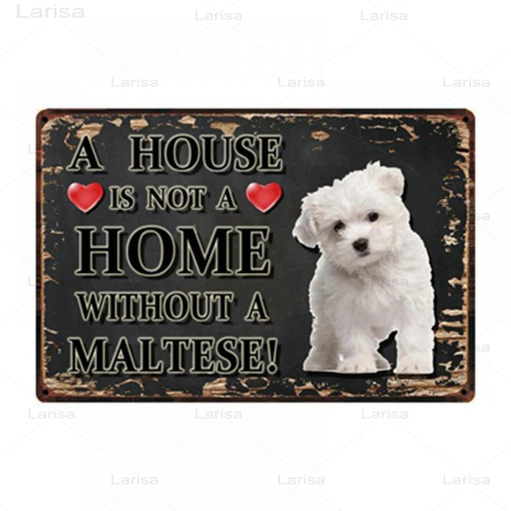 Pets Animal Dog Metal Poster Pitbull Bulldog Chihuahua Tin Sign Vintage Plate Home Decor Bar Pet Shop Wall Art Metal Painting