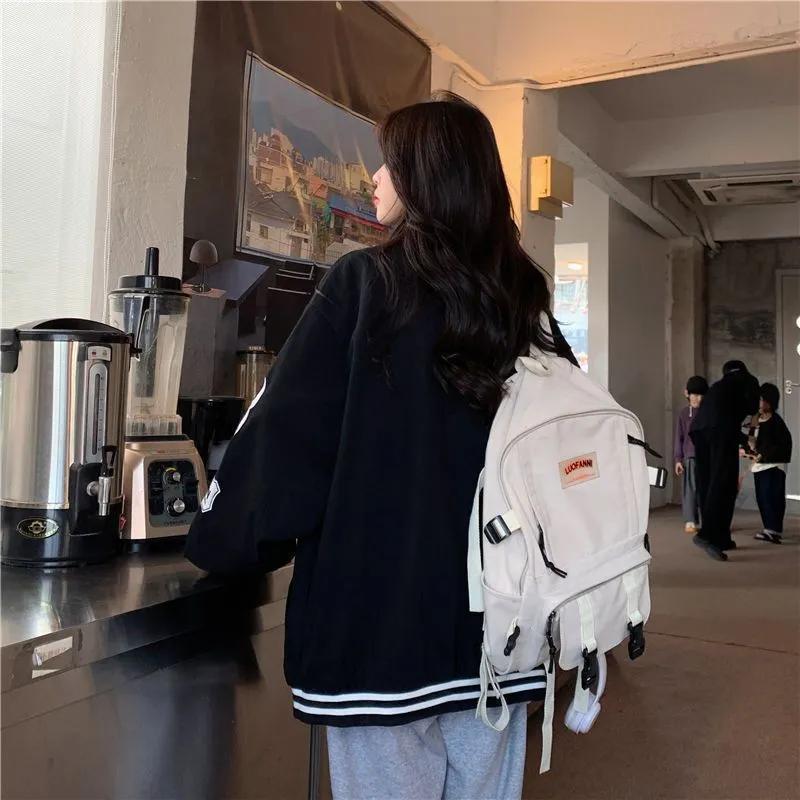 Amerikansk retro søm broderi denim baseball uniform jakke dame vår og høst løs koreansk stil