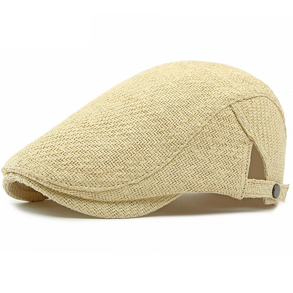 HT4831 Boinas para Hombre Mujer Primavera Verano Gorra de Sol Transpirable Sombrero Boina de Paja Masculino Femenino Ajustable Gorra Plana de Hiedra Boinas Vintage